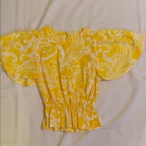 Girls Yellow Blouse with Flowy Sleeves